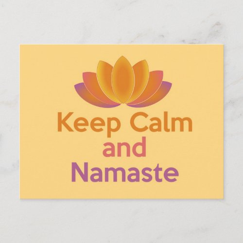 Keep Calm and Namaste _ Zen Yoga Relax Postcard
