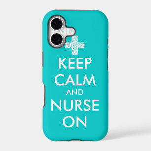 Keep Calm and nurse on iPhone case Turquoise