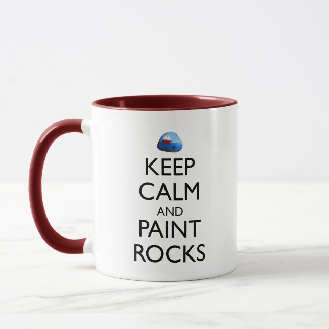 Keep Calm And Paint Rocks Funny Rock Painting Mug (Left)