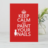 Keep Calm and Paint Your Nails (all colors) Invitation (Standing Front)