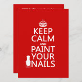 Keep Calm and Paint Your Nails (all colors) Invitation (Front/Back)
