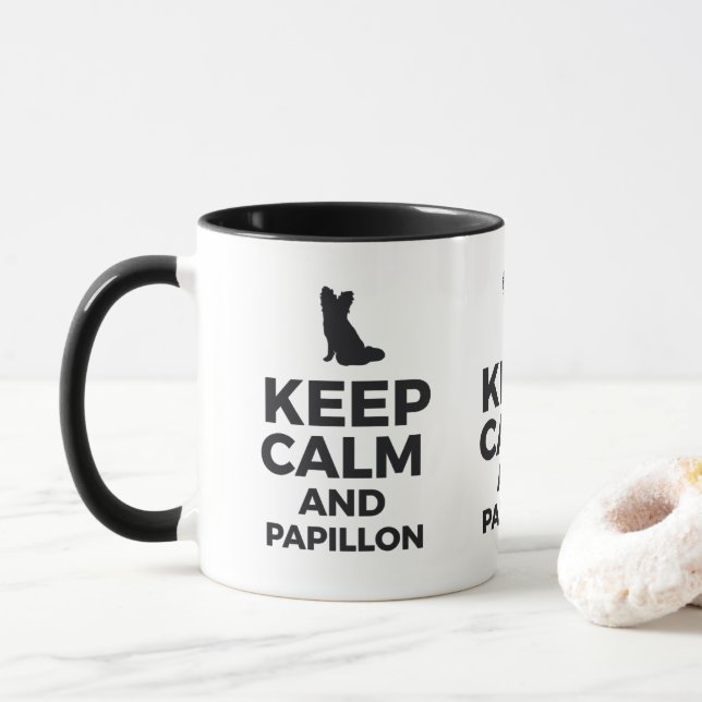 Keep Calm And Papillon Mug (With Donut)