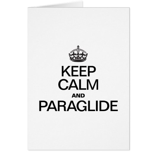 KEEP CALM AND PARAGLIDE (Front)