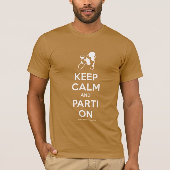 Keep Calm and Parti On Shirt (Red) (Front)