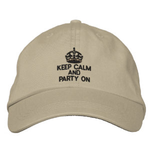 KEEP CALM AND PARTY ON Classic Embroidered Baseball Hat