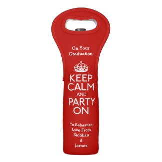 Keep Calm And Party On Personalized Wine Bag