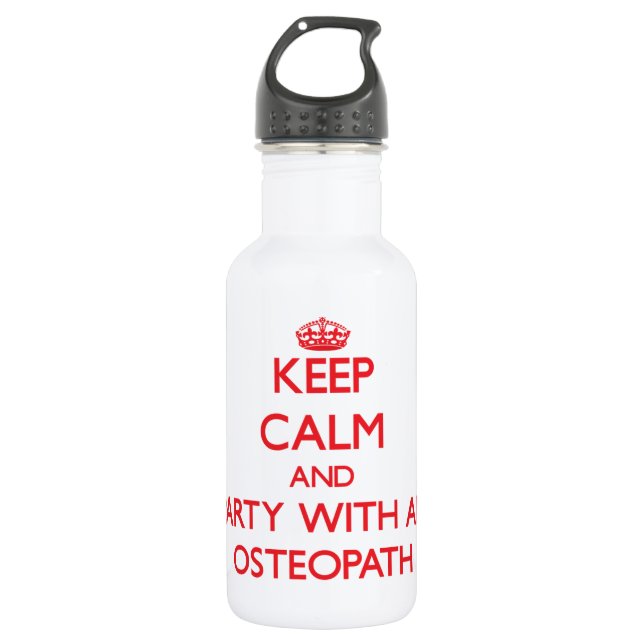 Keep Calm and Party With an Osteopath Water Bottle (Front)
