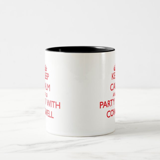 Keep calm and Party with Cowell Two-Tone Coffee Mug (Center)