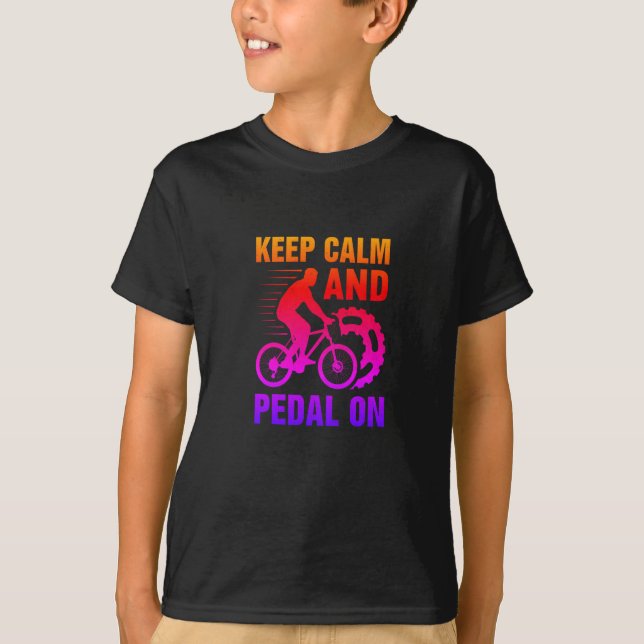 Keep Calm And Pedal On-bike-biking-funny T-Shirt (Front)