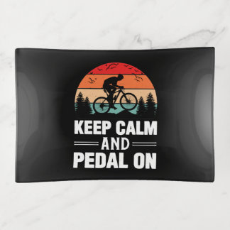 Keep Calm And Pedal On Cycling Trinket Tray