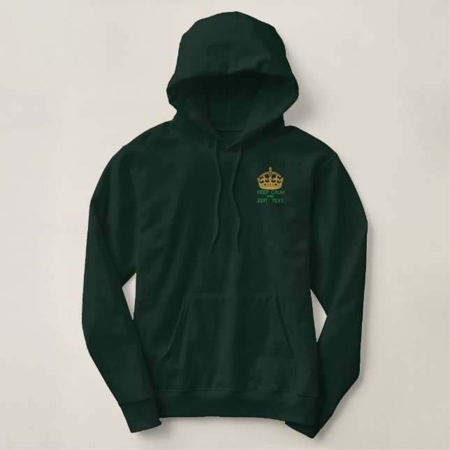 KEEP CALM AND Personalize it! embroidered APPAREL Hoodie (Design Front)