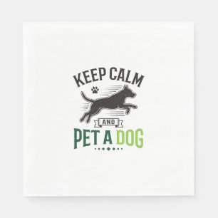 Keep Calm and Pet a Dog Vintage Engraving Design_1 Napkins
