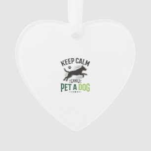 Keep Calm and Pet a Dog Vintage Engraving Design_1 Ornament