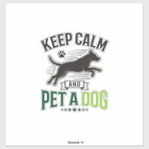 Keep Calm and Pet a Dog Vintage Engraving Design_1 Sticker