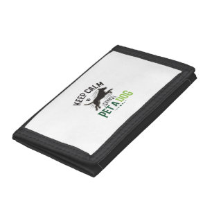 Keep Calm and Pet a Dog Vintage Engraving Design_1 Trifold Wallet