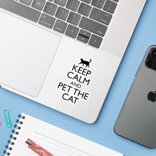 Keep Calm And Pet The Cat Sticker
