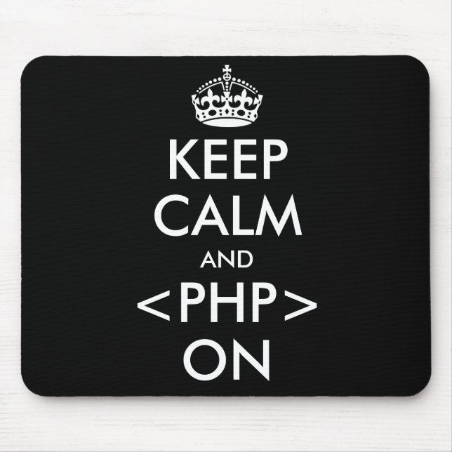 Keep Calm and PHP on Mousepad | Geeky humor (Front)