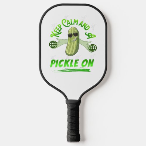 Keep Calm and Pickle On Pickleball T_Shirt Pickleball Paddle