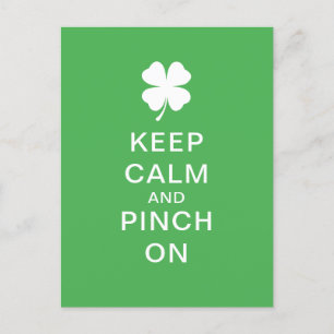 Keep Calm and Pinch On Personalized Postcard