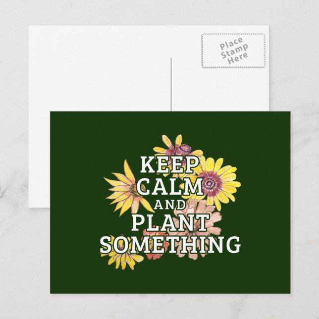 Keep Calm and Plant Something - Gardener Postcard (Front/Back)
