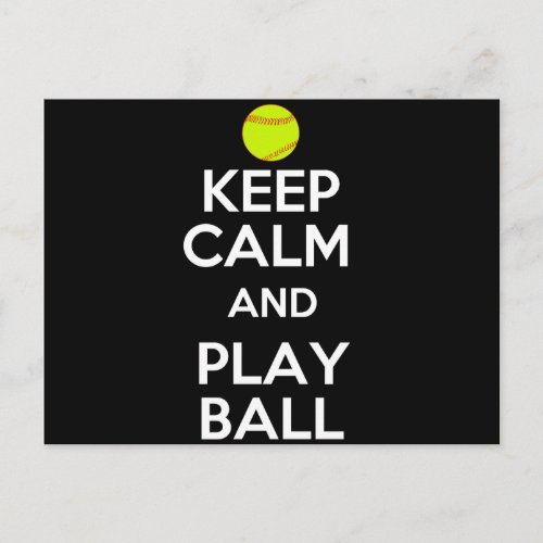 Keep Calm and Play Ball Postcard