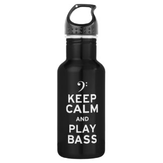 Keep Calm and Play Bass Stainless Steel Water Bottle