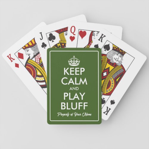 Keep calm and play bluff funny playing cards deck