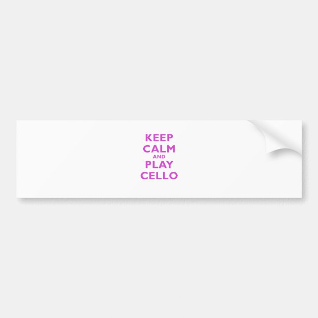 Keep Calm and Play Cello Bumper Sticker (Front)