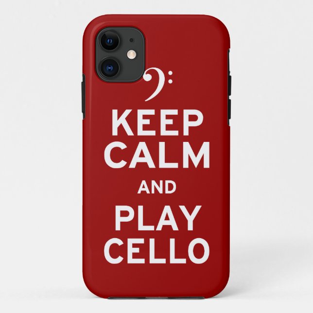 Keep Calm and Play Cello Case-Mate iPhone Case (Back)