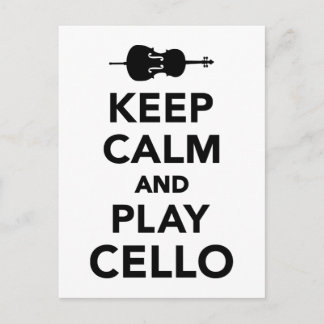 Keep calm and Play Cello Postcard