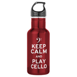 Keep Calm and Play Cello Stainless Steel Water Bottle