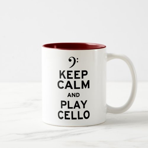 Keep Calm and Play Cello Two_Tone Coffee Mug