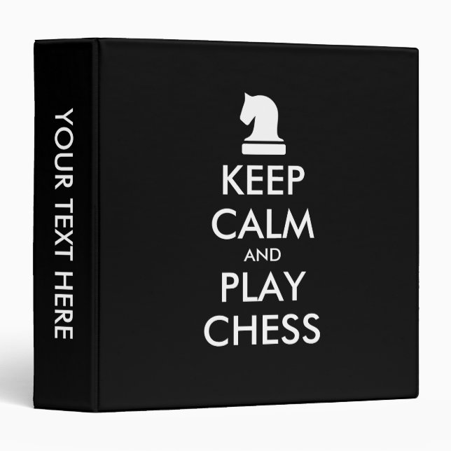 Keep Calm And Play Chess custom binder gift idea (Front/Spine)