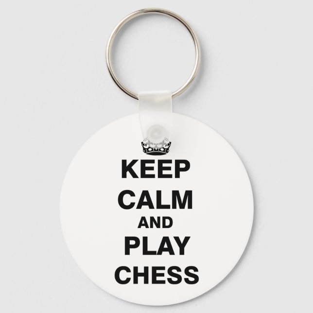 Keep Calm and Play Chess Keychain (Front)
