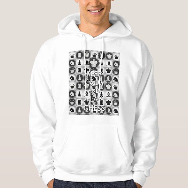 Keep Calm and Play Chess Pattern Hoodie (Front)