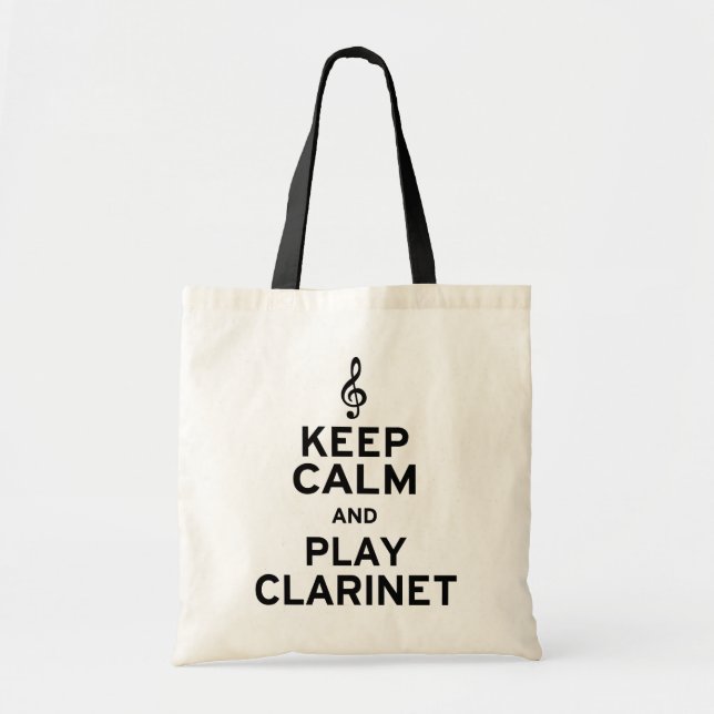 Keep Calm and Play Clarinet Tote Bag (Front)