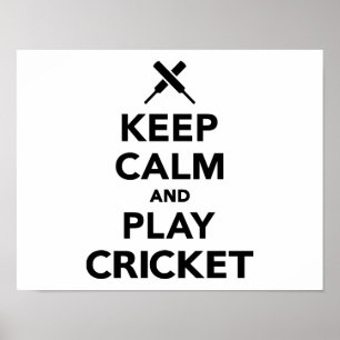 Keep calm and play Cricket Poster