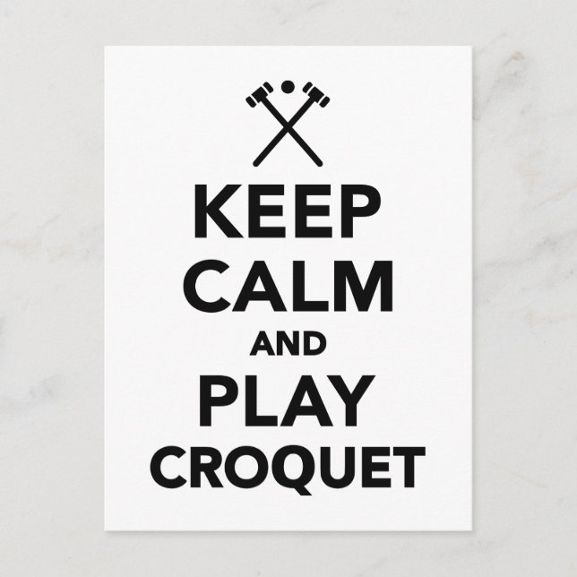 Keep calm and play Croquet Postcard (Front)