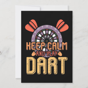 Keep Calm And Play Dart Invitation