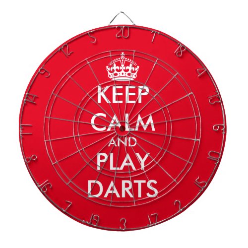 Keep calm and play darts funny custom dartboard