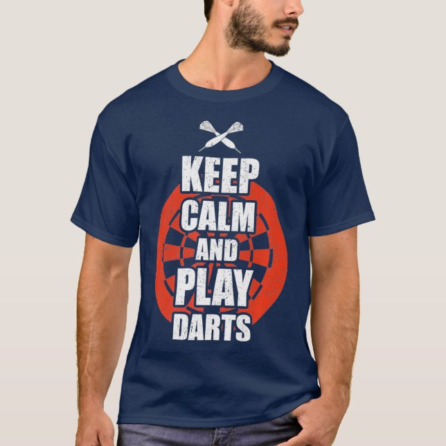 Keep Calm and Play Darts Funny Dart Shirt for (Front)