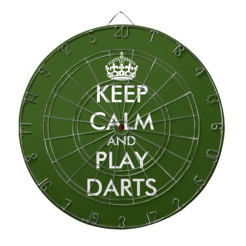 Keep calm and play darts funny green dartboard