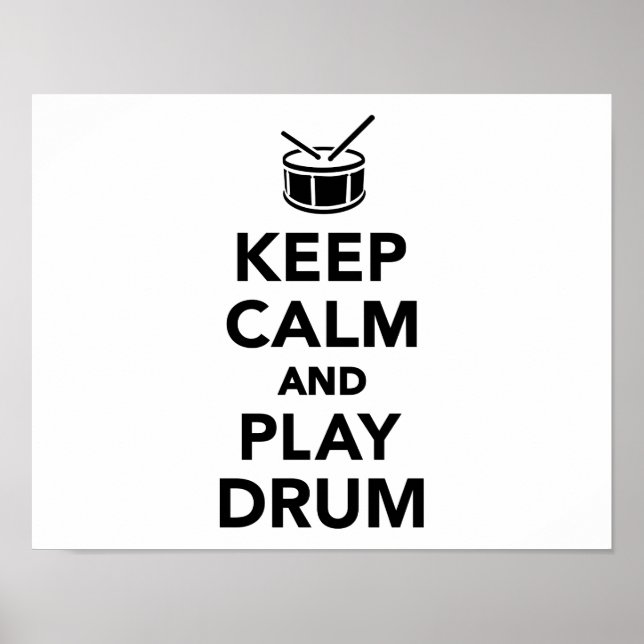 Keep calm and Play drum Poster (Front)