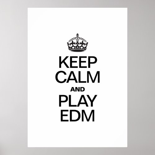 KEEP CALM AND PLAY EDM POSTER