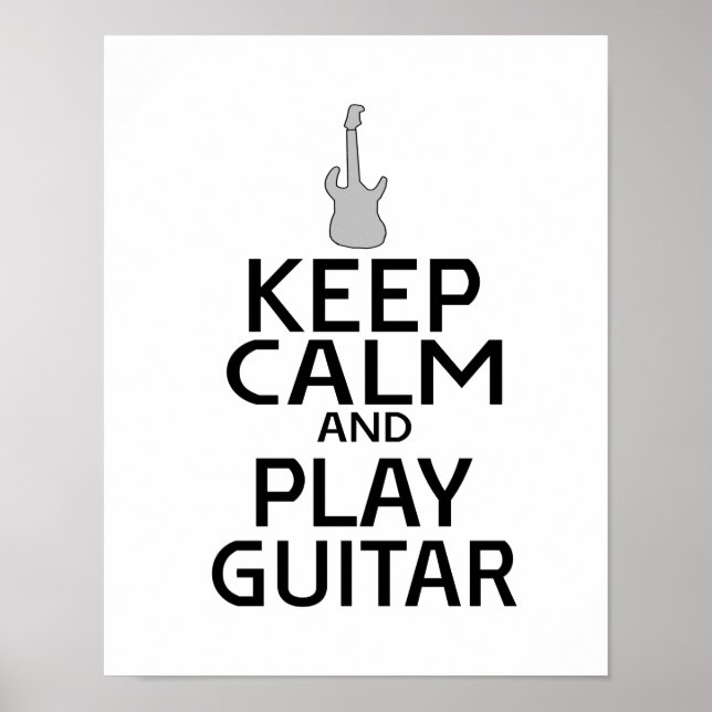 Keep Calm and Play Electric Guitar - Custom Color Poster (Front)
