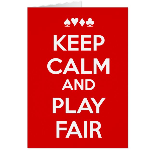 Keep Calm And Play Fair Cards (Front)