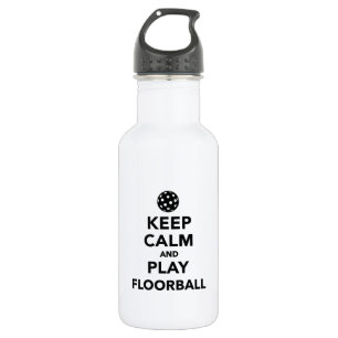 Keep calm and play Floorball Stainless Steel Water Bottle