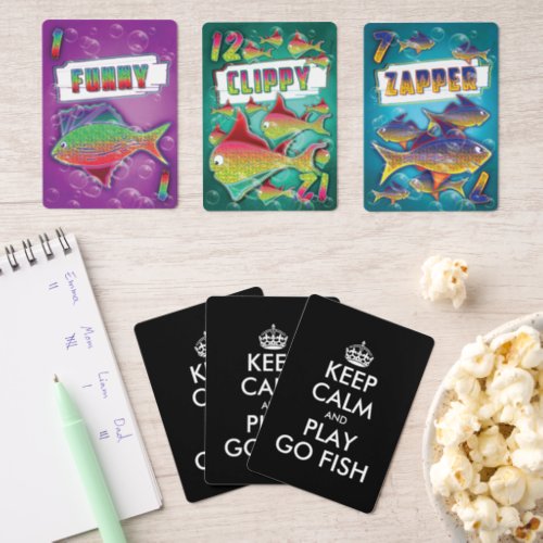 Keep calm and play Go Fish custom playing cards
