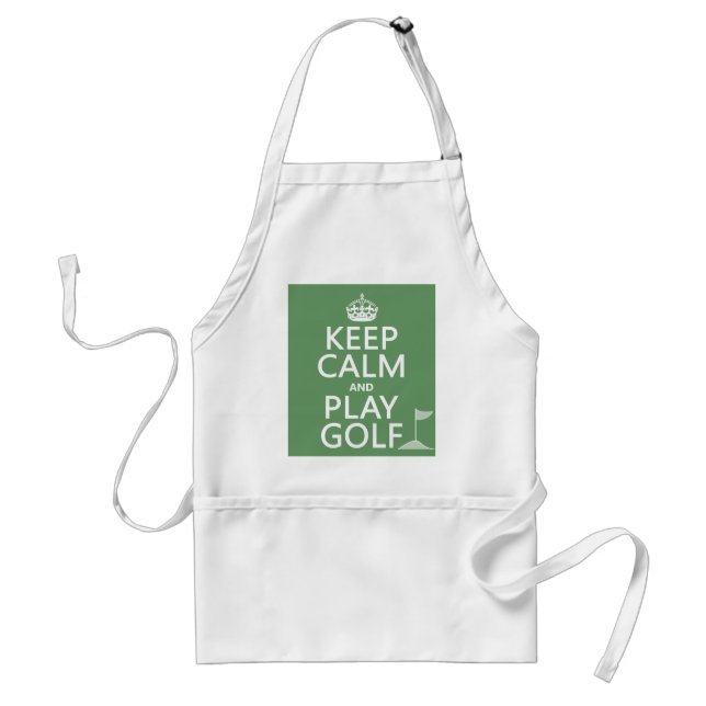 Keep Calm and Play Golf - all colors Adult Apron (Front)