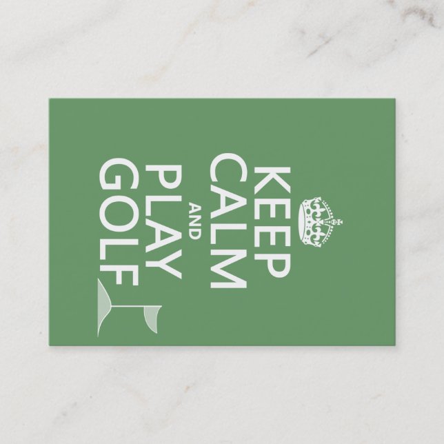 Keep Calm and Play Golf - all colors Business Card (Front)